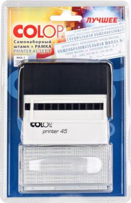 Штамп самонаборный "Printer 45 Set-F", 82x25 мм, синий, черный корпус – фото 2