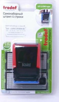 Штамп самонаборный 4-строчный 47*18мм красный/черный корпус, 2 кассы – фото 2