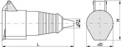 Розетка кабельная 215 3P+PE+N – фото 6