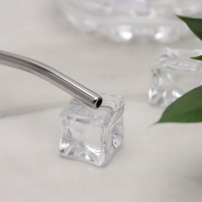 Ложка-трубочка для коктейля из нержавеющей стали "Ракушка", 21x2 см, цвет серебряный – фото 1