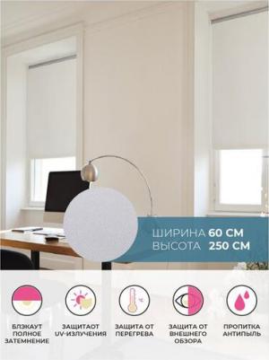 Рулонная штора BLACKOUT / БЛЭКАУТ Плайн Белый 60 x 250 – фото 4