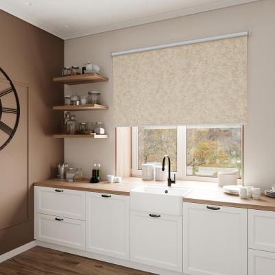 Штора рулонная блэкаут Марбл 100x160 см бежевая – фото 5