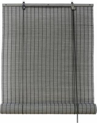 Бамбуковые рулонные шторы, серый, 80х160 см – фото 1