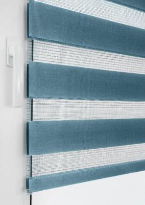 Рулонная штора Миниролло День-Ночь бирюзовый 55х170см – фото 3