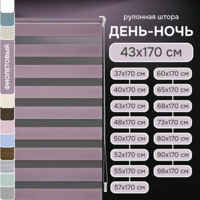 Рулонная штора Миниролло День-Ночь, фиолетовый 43х170см – фото 1