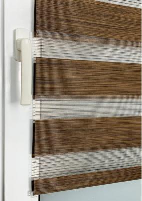 Рулонная штора Миниролло День-Ночь Меланж коричневый 48х170см – фото 4