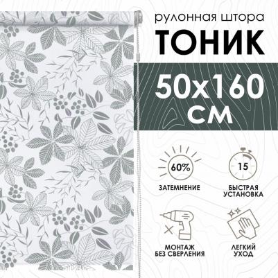 Рулонные шторы Тоник, серый, 50х160 см, арт.420050160 – фото 1