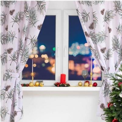 Комплект штор для кухни с подхватами Christmas tree 145х180 см-2 шт., габардин