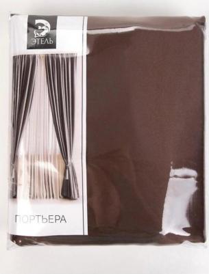 Штора портьерная 130x300 см, двусторонний блэкаут, цвет шоколад, пл. 240 г/м?, 100% п/э – фото 6