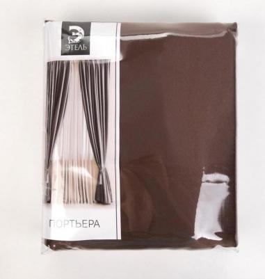 Штора портьерная 250x265 см, двусторонний блэкаут, цвет шоколад, пл. 240 г/м?, 100% п/э – фото 4