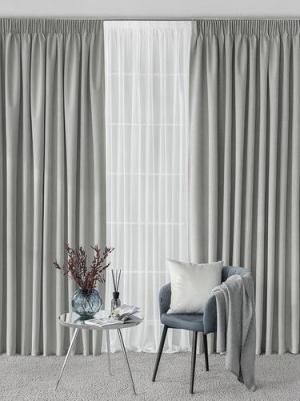 Шторы c подхватами Квентин серый 260x275 см – фото 4