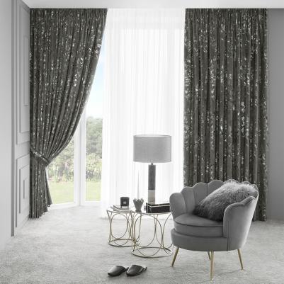 Шторы Плассе графит 260x275-2шт.подхваты-2шт. 4 предмета