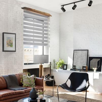 Рулонная штора День Ночь 60 см х 160 см Канзас светло-серый – фото 4