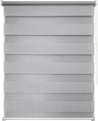 Рулонная штора День Ночь 80 х 160 см Канзас светло-серый