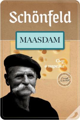 Сыр полутвердый Маасдам нарезка 45% 125 г – фото 1