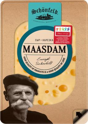 Сыр полутвердый Маасдам нарезка 45% 125 г