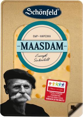 Сыр полутвердый Маасдам нарезка 45% 125 г – фото 7