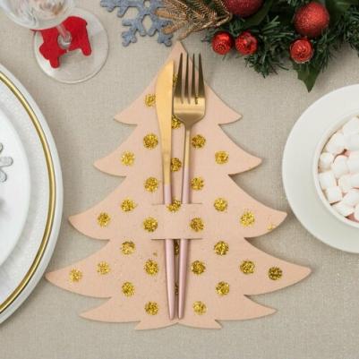 Набор конвертов для столовых приборов "Золотая ёлка" - 4 шт – фото 1