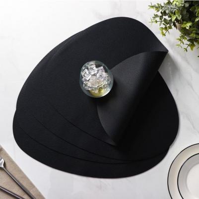 Набор салфеток сервировочных на стол "Тэм", 44x35 см, 4 шт, цвет чёрный