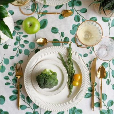 Скатерть "Эвкалипт" 149х220 см, 100% хл, рогожка 164 г/м2 – фото 4