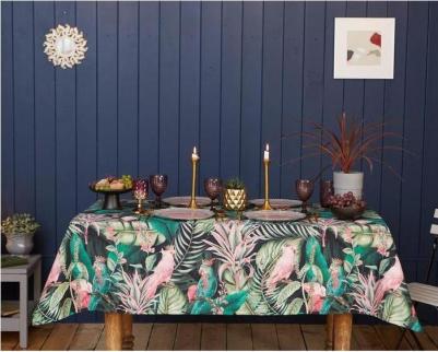 Скатерть 149х180 см, 100% хлопок, саржа, Tropical parrots, 5376686 – фото 2