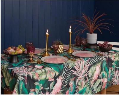 Скатерть 149х180 см, 100% хлопок, саржа, Tropical parrots, 5376686 – фото 6