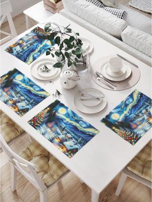 Комплект из 4-х тканевых плейсматов для сервировки обеденного пространства и декора кухни. Салфетки изготовлены из износостойкого и гипоаллергенного 4610230848509