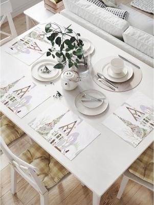 Комплект тканевых салфеток для сервировки стола "приготовления к рождеству", 32x46 см, 4 шт. np_20014