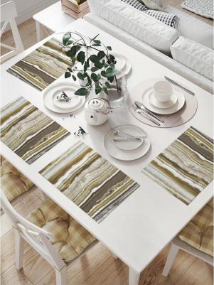 Комплект тканевых салфеток для сервировки стола "размытые полосы", 32x46 см, 4 шт. np_19439