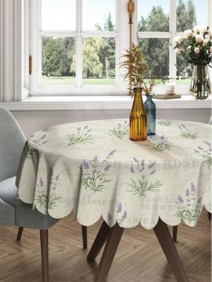 Круглая тканевая скатерть на стол с рисунком "шалфей" 150х150 см rtcf01_39834_150x150 станет стильным дополнением вашей кухни.Скатерть диаметром 150