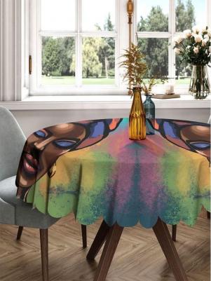 Круглая тканевая скатерть на стол Скатерть круглая тканевая на стол с рисунком Африканка 150х150 см rtcf01_425003_150x150