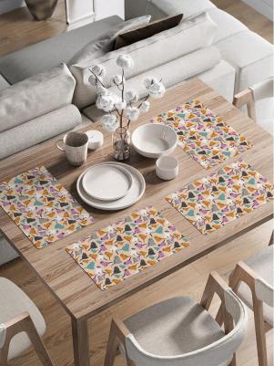 Набор прямоугольных тканевых салфеток на стол для сервировки Сходка котов плейсмат, 30x46 см, 4шт. ser002_423855_30x46