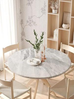 Скатерть на кухонный стол Мраморный узор, круглая на резинке, диаметр 105-120 см frtc_18902_140x140 предназначена для дома. Изготовлена из прочной и