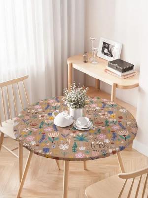 Скатерть на кухонный стол Рисунки природы, круглая на резинке, диаметр 75-100 см, серия 44993 frtc_422931_120x120 предназначена для дома. Изготовлена