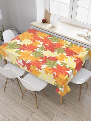 Скатерть прямоугольная "Осенние кленовые листья" из сатена, 120x145 см