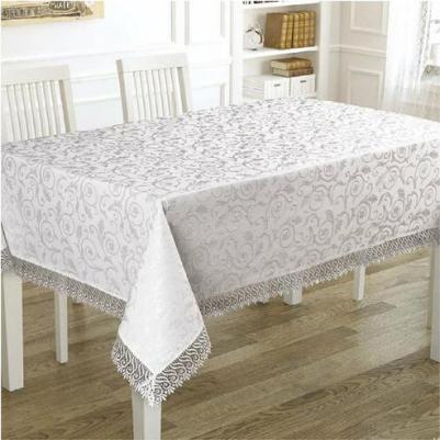 Скатерть KDK с гипюром прямоугольная 160х300 см Белый – фото 1