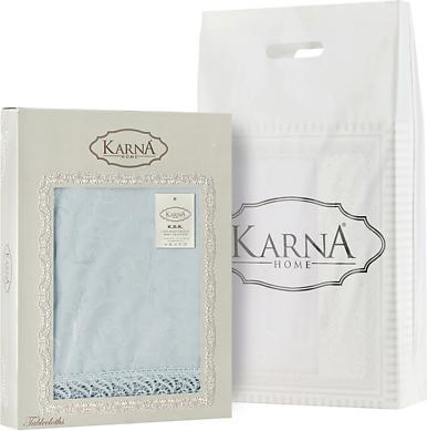 Скатерть KDK с гипюром прямоугольная 160х300 см Ментол – фото 4