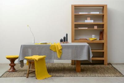 Скатерть из стираного льна серого цвета из коллекции essential, 170х170 см – фото 2