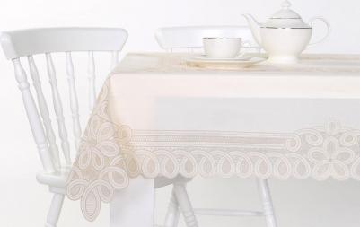Прямоугольная ажурная готовая скатерть Pretty 5177