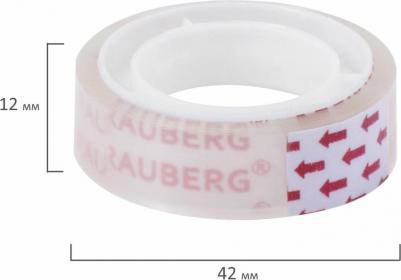 Клейкие ленты 12 мм х 10 м канцелярские, комплект 12 шт., прозр., гарант. длина, 223122 – фото 6