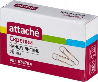 Скрепки металлические золотистые 28 мм (100 штук в упаковке)