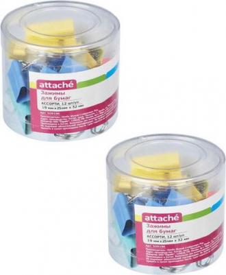 Зажимы для бумаг 19/25/32 мм цветные (12 штук в упаковке) – фото 4