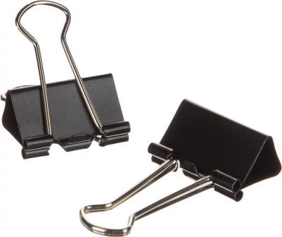 Зажимы для бумаг 19 мм черные (12 штук в упаковке)