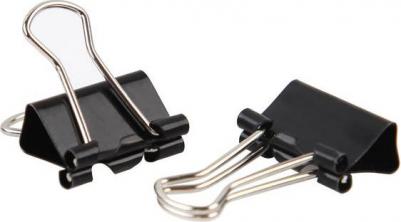 Зажимы для бумаг 19 мм черные (12 штук в упаковке) – фото 4