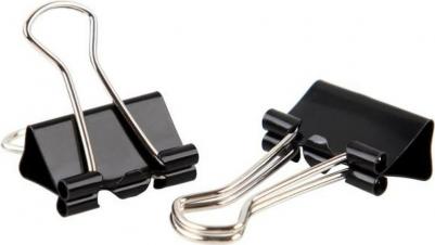 Зажимы для бумаг 19 мм черные (12 штук в упаковке) – фото 7