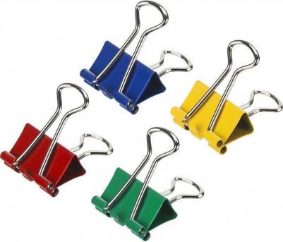 Зажимы для бумаг 51 мм цветные (12 шт в упаковке) – фото 2