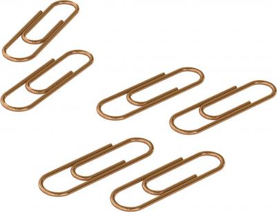 Скрепки 28 мм, 100 штук, цветные, розовое золото – фото 3