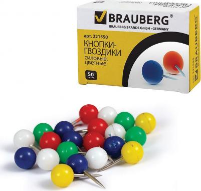 Силовые кнопки-гвоздики, цветные, 50 шт., в картонной коробке, 221550
