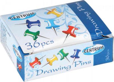 Кнопки-гвоздики канцелярские цветные 36 шт