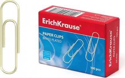 Скрепки металлические омедненные, 33мм (коробка 100 шт.) – фото 1